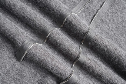 Asymmetric Zipper Detail Oversize Knit Sweater WN28124