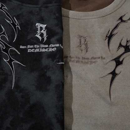 Washed Thorn Print Short Sleeve T-Shirt WN25543