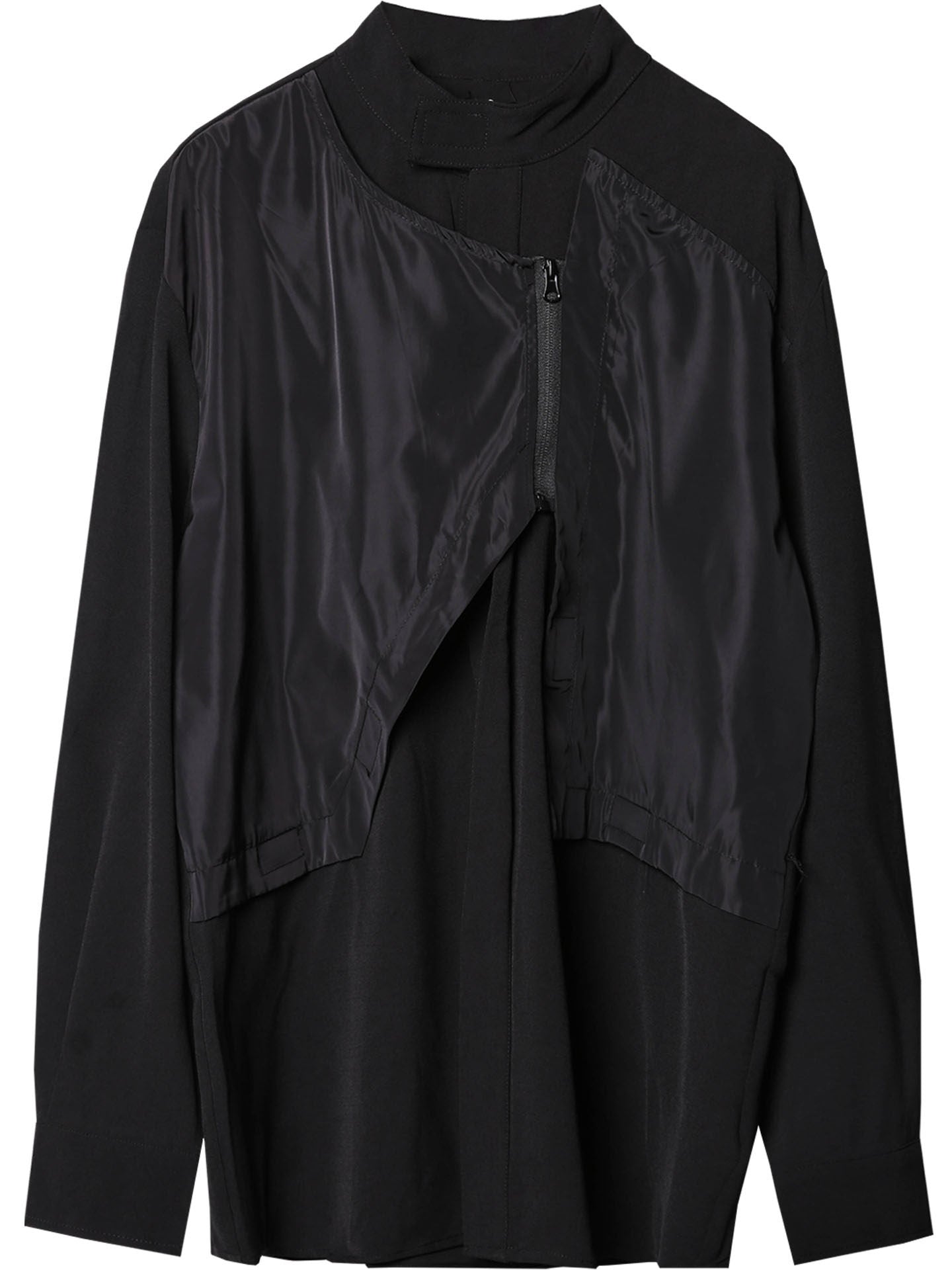 Irregular Fake Layered High Neck Long Sleeve Shirt WN22487