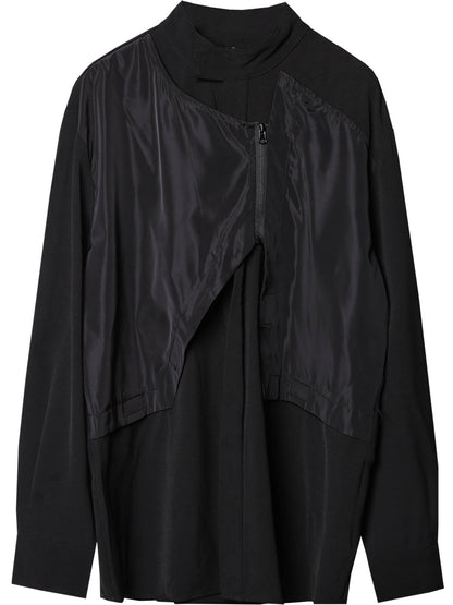 Irregular Fake Layered High Neck Long Sleeve Shirt WN22487