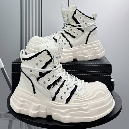 Studs Lace Up Platform Chunky Sole Sneaker WN24650
