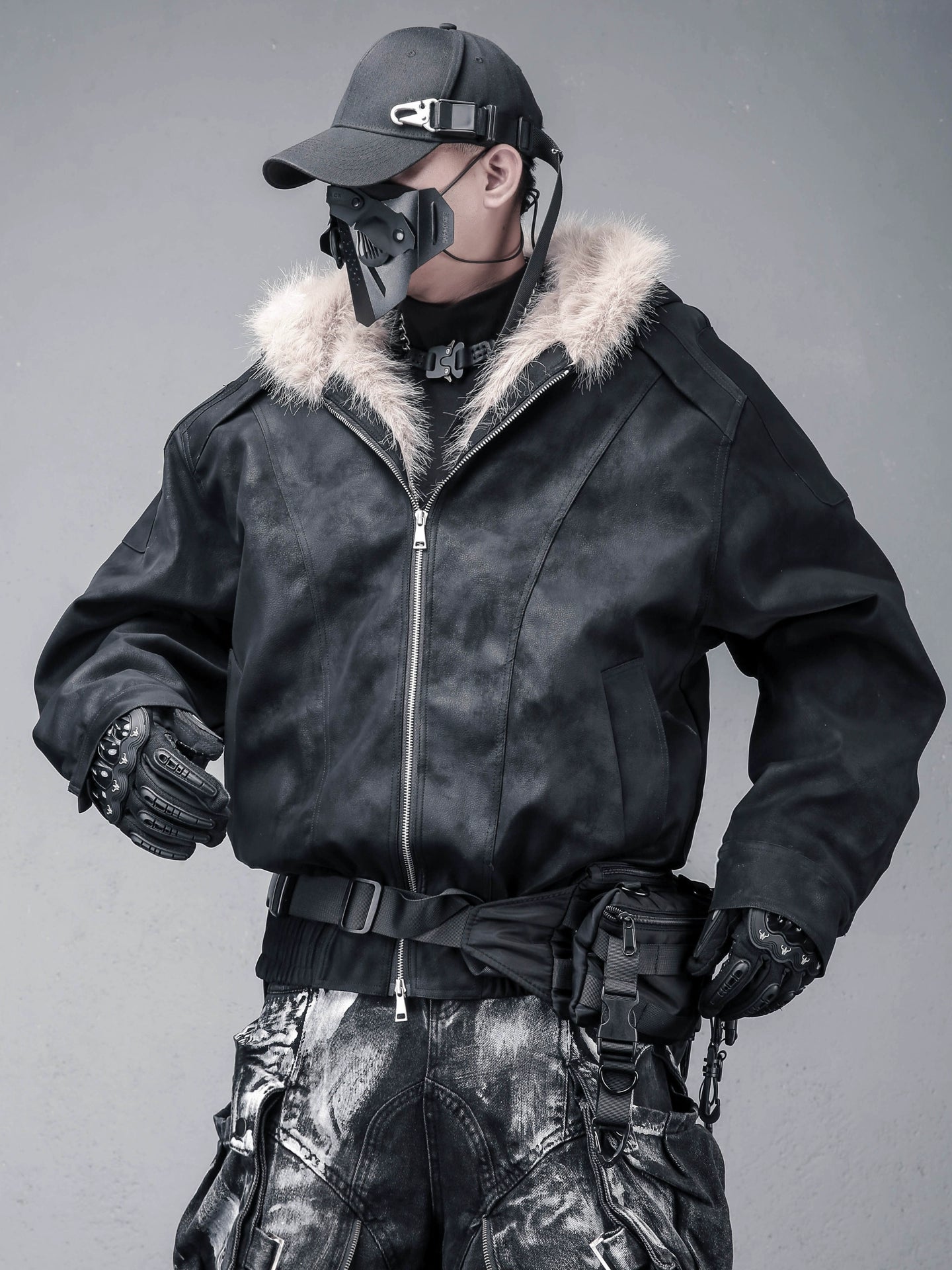 Fake Fur Oversize Hooded Jacket WN22398