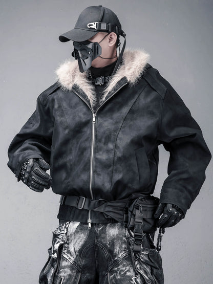 Fake Fur Oversize Hooded Jacket WN22398