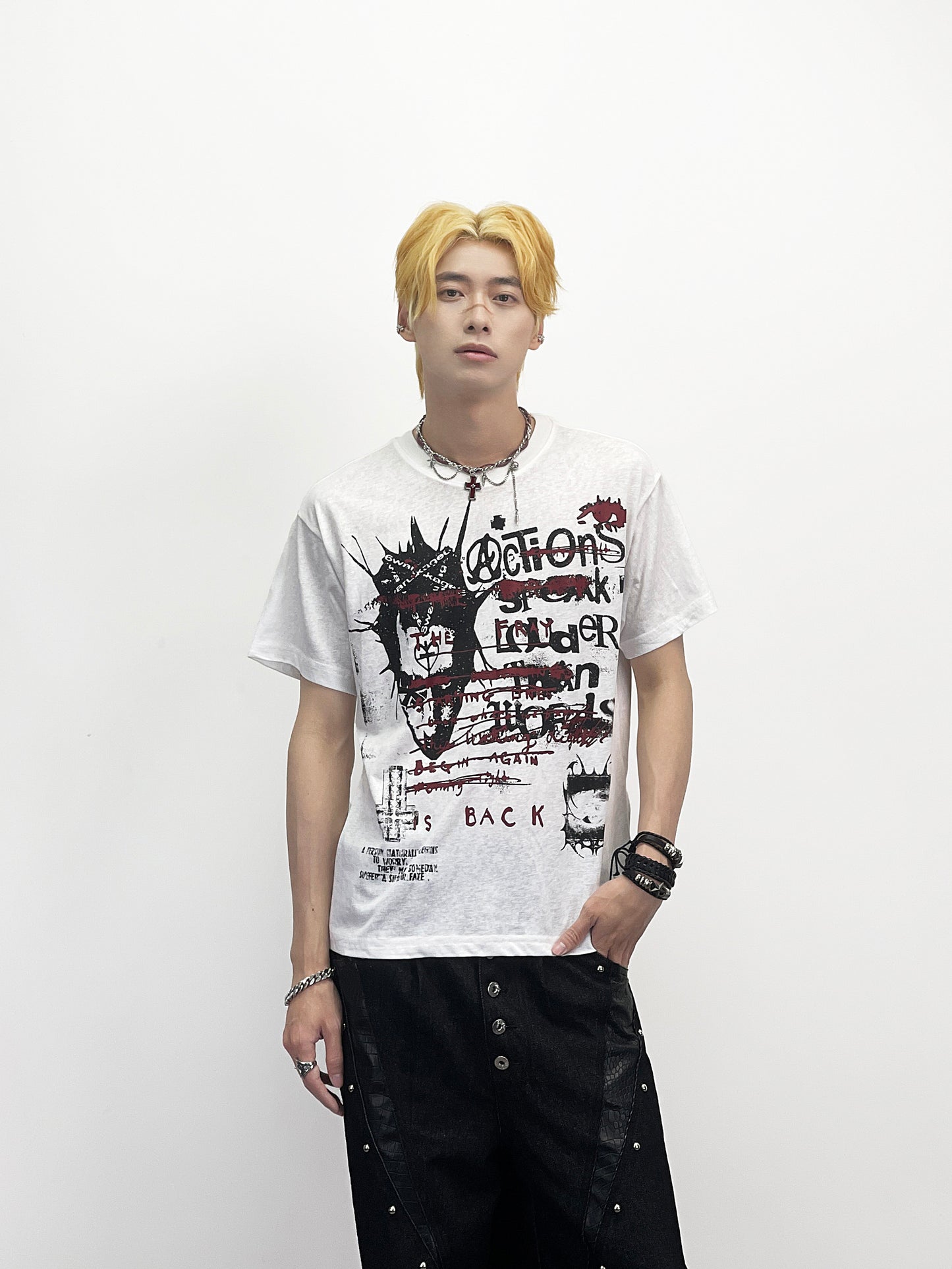 Rock Portrait Cotton Short Sleeve T-Shirt WN24266