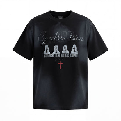 Washed Graphic Print Short Sleeve T-Shirt WN25744