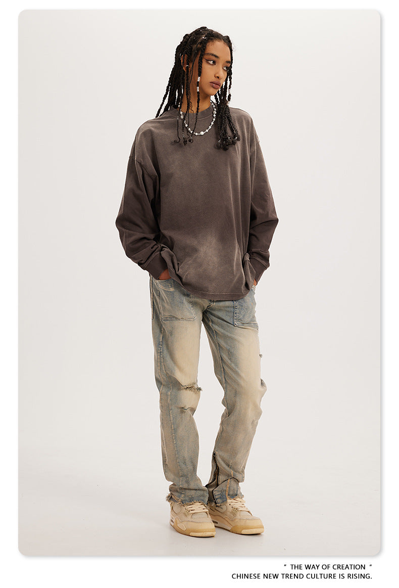 Oversize Washed Long-sleeve t-shirt WN6051