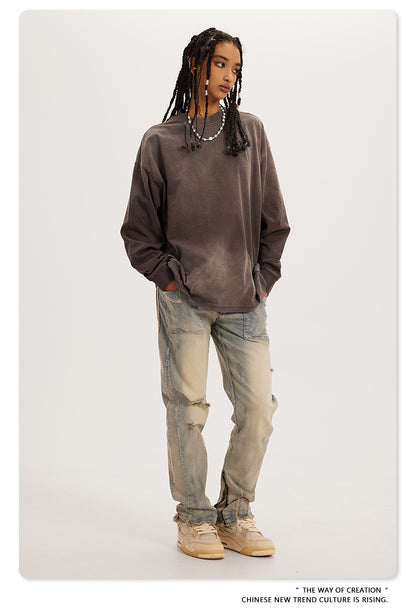 Oversize Washed Long-sleeve t-shirt WN6051
