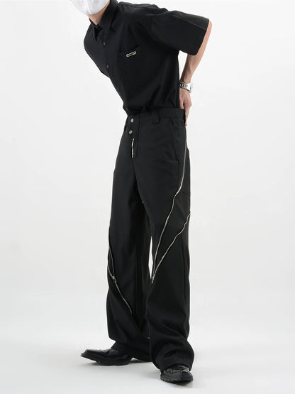 Zipper Design Trousers WN6150