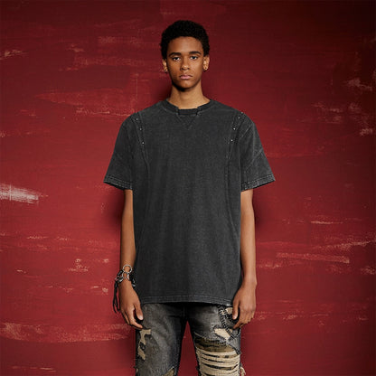 Rivet Deconstructed Patchwork Wash Oversize Short Sleeve T-Shirt WN17991