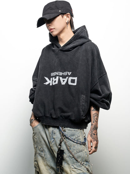 Inverted Letter Print Cropped Hoodie WN22962