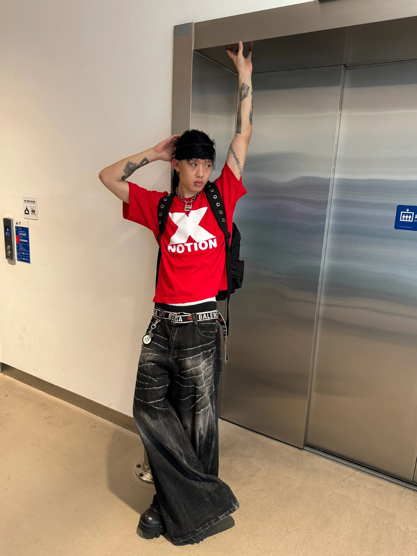 Graphic Letter Print Oversize Short Sleeve T-Shirt WN17259