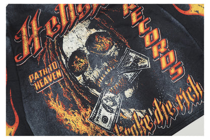 Flame Skull Letter Long Sleeve T-Shirt WN26589
