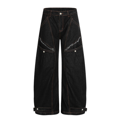 Raw Deconstruction Curved Denim Jeans WN25992