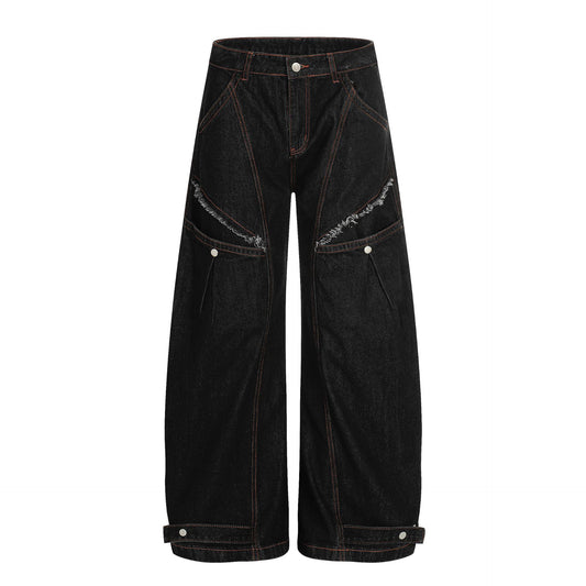 Raw Deconstruction Curved Denim Jeans WN25992