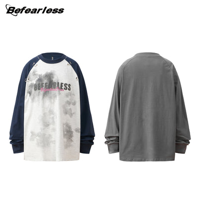 Colorblock Metal Decor Sweatshirt WN18564