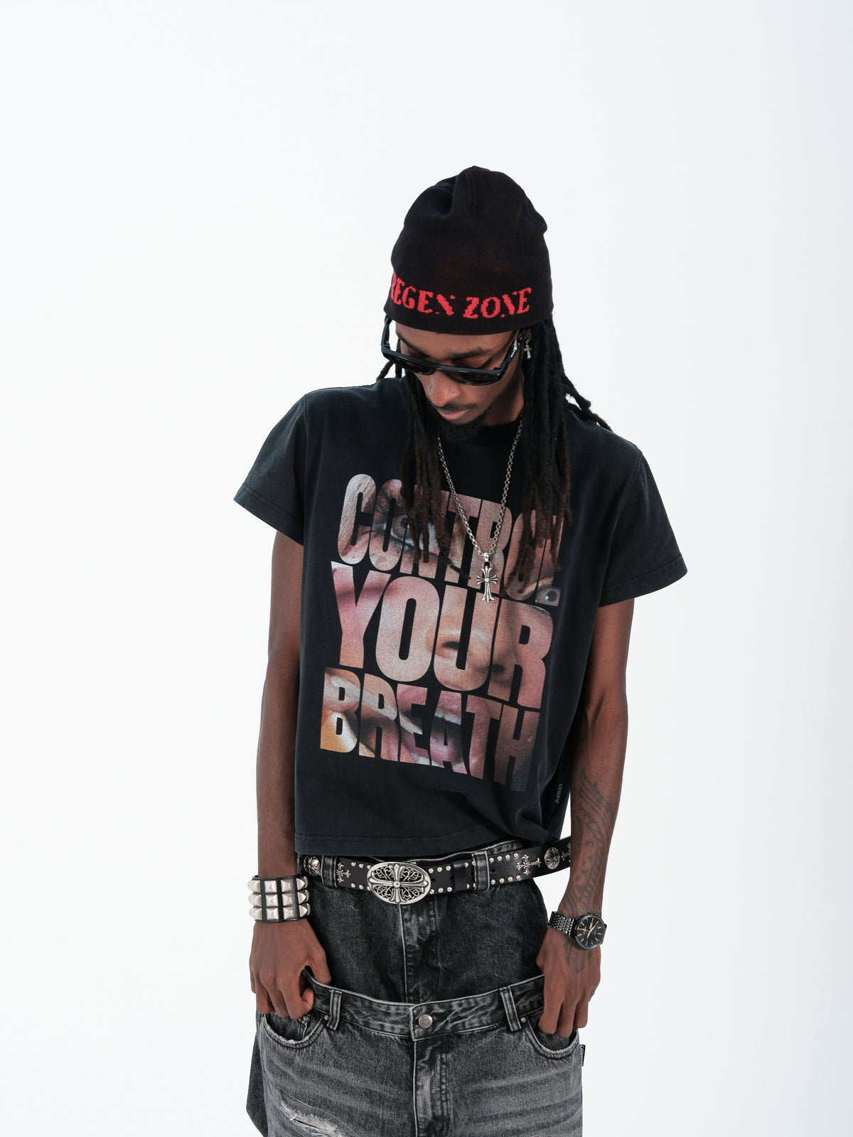 Portrait Letter Print Short Sleeve T-Shirt WN26625