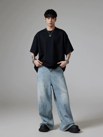 Thick Black And White Spine Pattern Oversize Short Sleeve T-Shirt WN13311