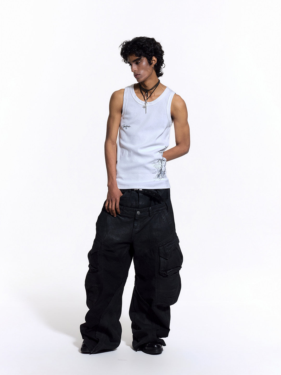 Irregular Panel 3D Pocket Wide Leg Cargo Pants WN27441