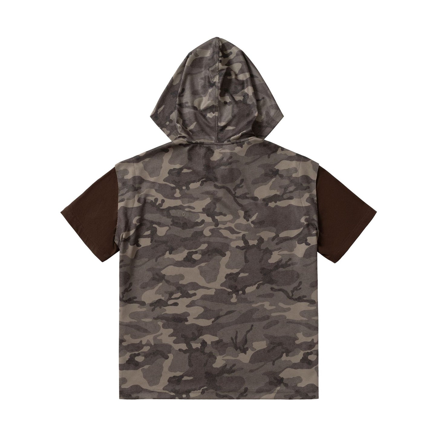 Camouflage Contrast Sleeve Embroidery Hoodie WN25503