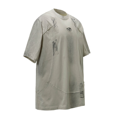 Washed Heavyweight Embroidery Oversize Short Sleeve T-Shirt WN14019