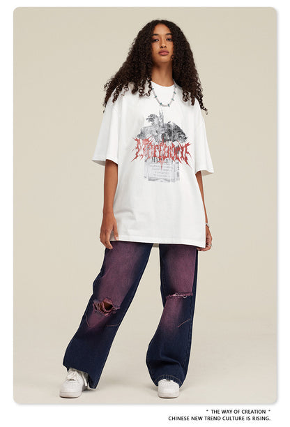 Cotton Heavy Weight Print Short Sleeve T-Shirts WN7827