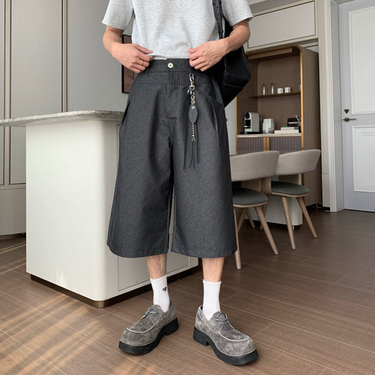 Lightweight Straight Wide Leg Half Pants WN20426