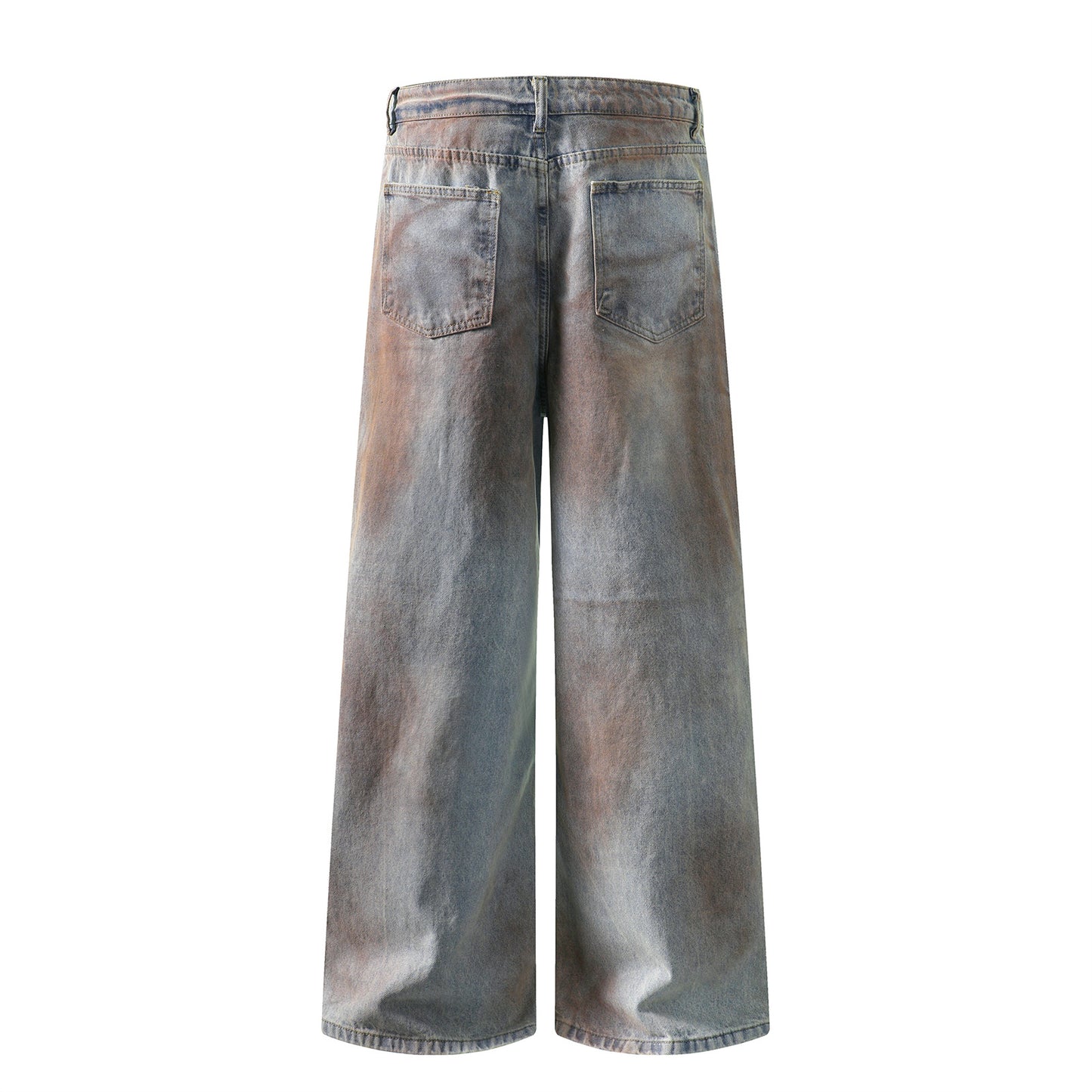 Mud Dye Washed Wide Leg Denim Jeans WN16540