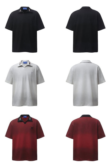 Gradient Sequin Embroidered Polo Shirt WN26802