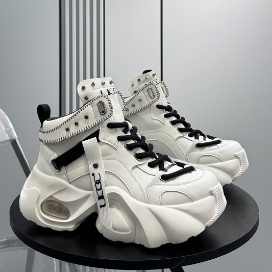 Studs Strap Buckle High-Top Chunky Sole Sneakers WN24584