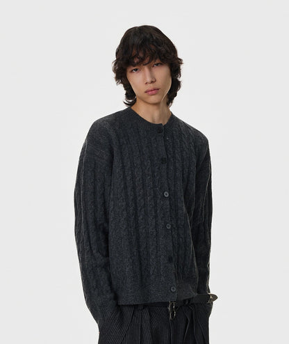 Textured Stripe Oversize Knit Cardigan WN21397