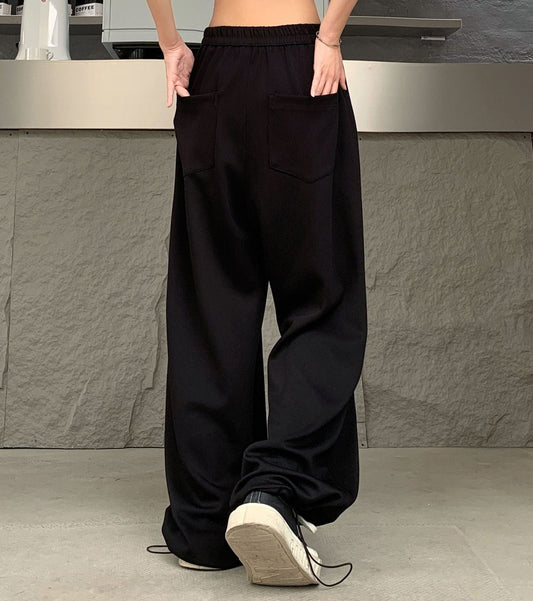 Pleats Draped Straight Sweatpants WN25822