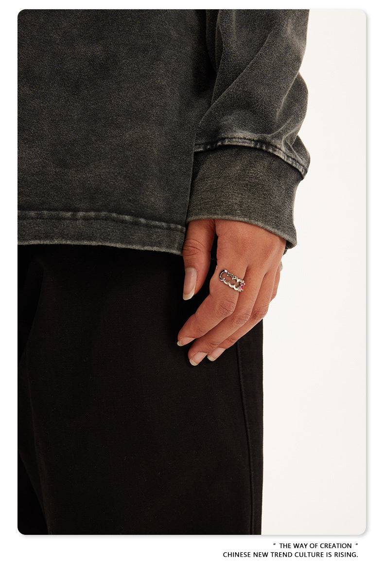 Oversize Washed Long Sleeve T-Shirt WN6052