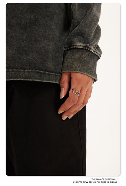 Oversize Washed Long Sleeve T-Shirt WN6052