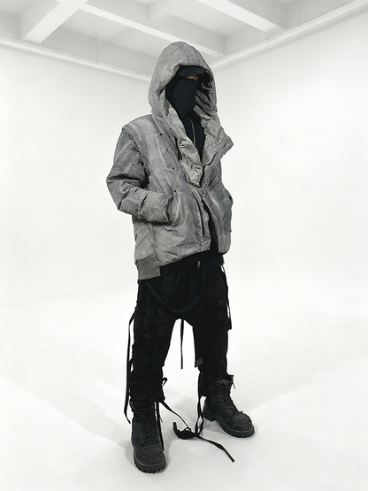 Asymmetric Detachable Hooded White Duck Down Jacket WN22005