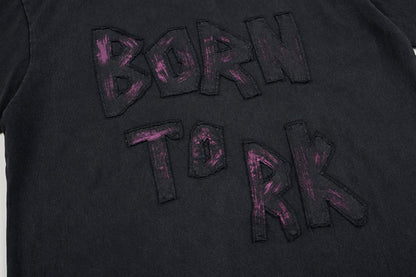 Washed Letter Graphic Short Sleeve T-Shirt WN28039