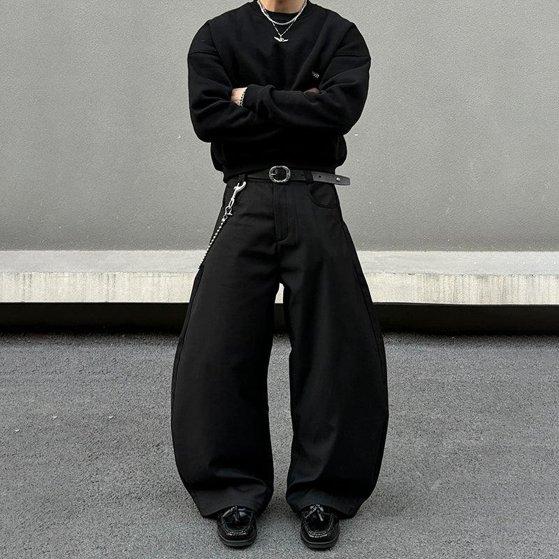 Wide Leg Straight Baggy Trousers WN19558