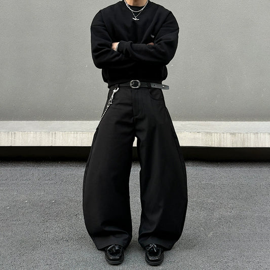 Wide Leg Straight Baggy Trousers WN19558