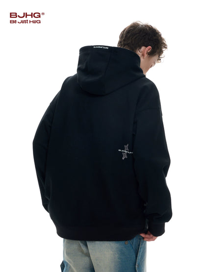 Oversize Embroidery Heavyweight Zipper Hoodie WN9764