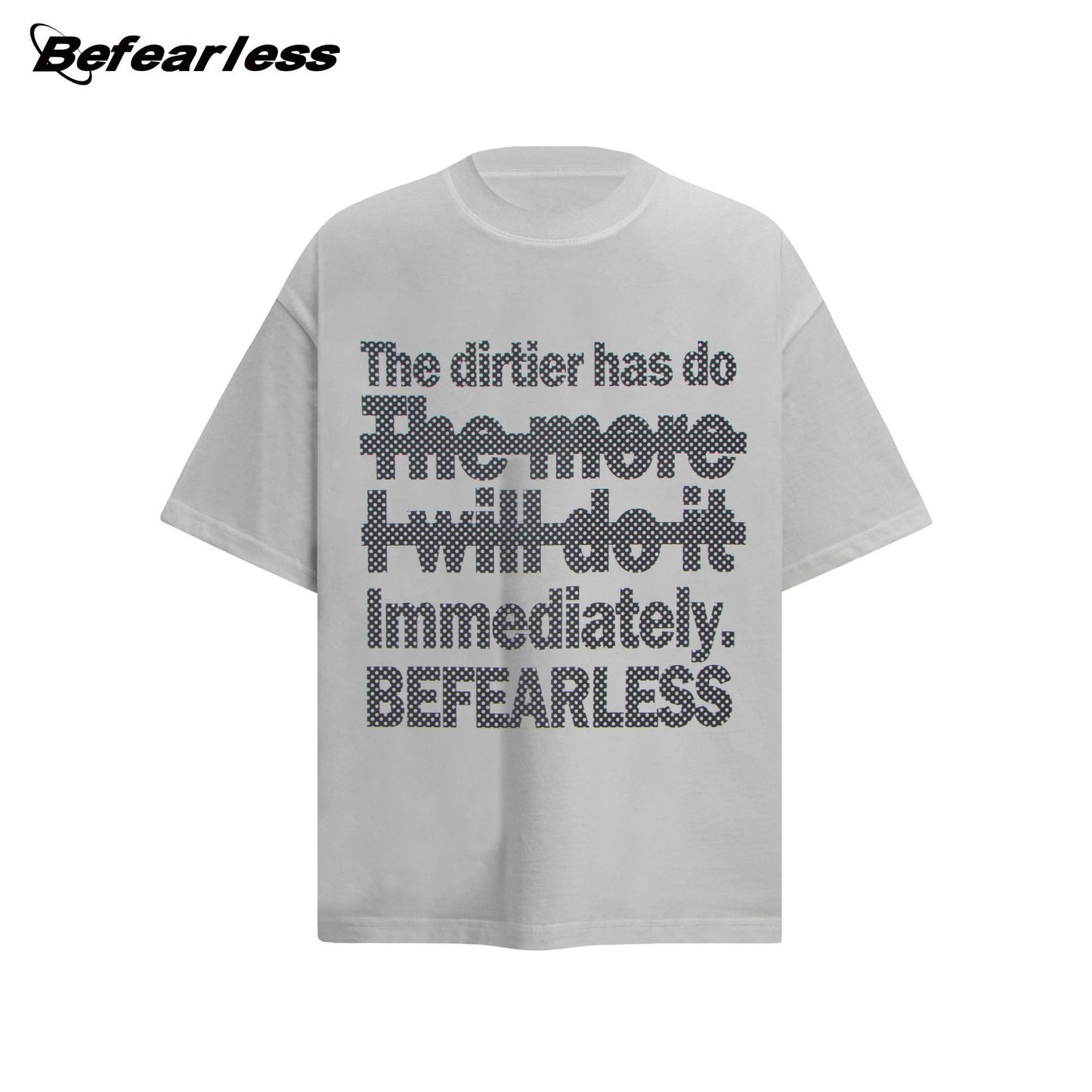 Dot Letter Print Short Sleeve T-Shirt WN26263