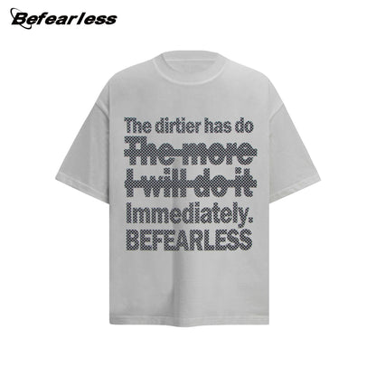 Dot Letter Print Short Sleeve T-Shirt WN26263