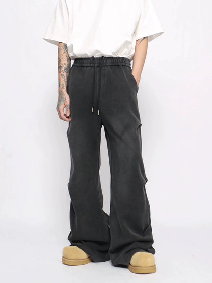 Washed Wrinkle Wide Leg Sweatpants WN10931