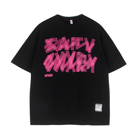 Foam Letter Print Short Sleeve T-Shirt WN25791