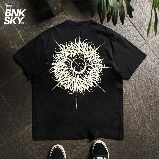 Stripe Tattoo Design Oversize Short Sleeve T-Shirt WN16713