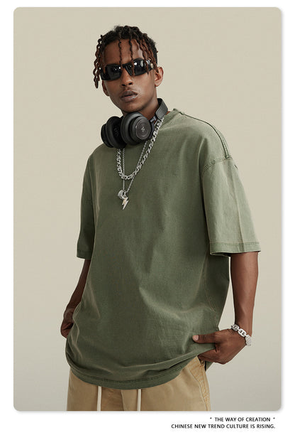 Washed Oversize Short-sleeve T-shirt WN6457