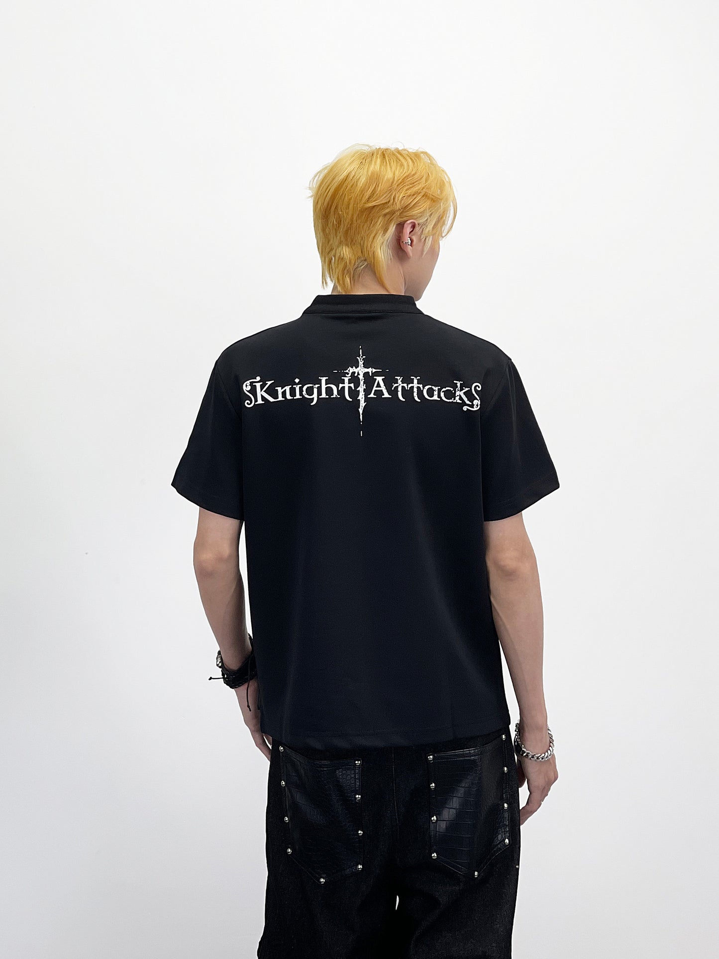 Graphic Art Print Henley Short Sleeve T-Shirt WN24280