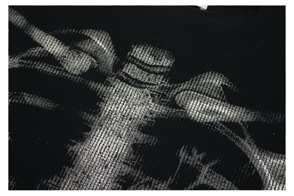 Heavyweight Waffle Washed X-Ray Skeleton Print Short Sleeve T-Shirt WN26542