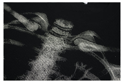 Heavyweight Waffle Washed X-Ray Skeleton Print Short Sleeve T-Shirt WN26542