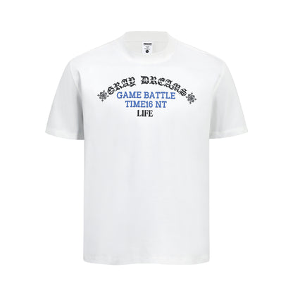 Gothic Letter Print Short Sleeve T-Shirt WN25962