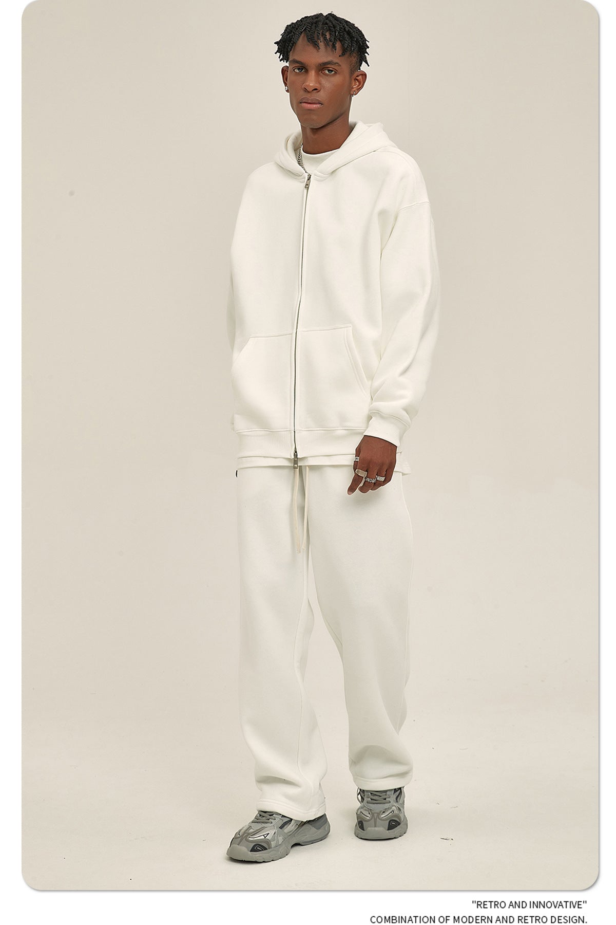 Oversize Heavyweight Zipper Hoodie & Heavyweight Sweatpants Setup WN6640