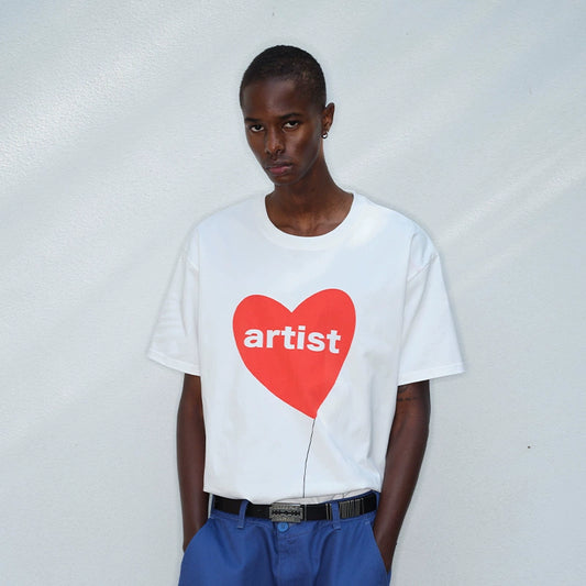 Heart Print Oversize Short Sleeve T-Shirt WN21288